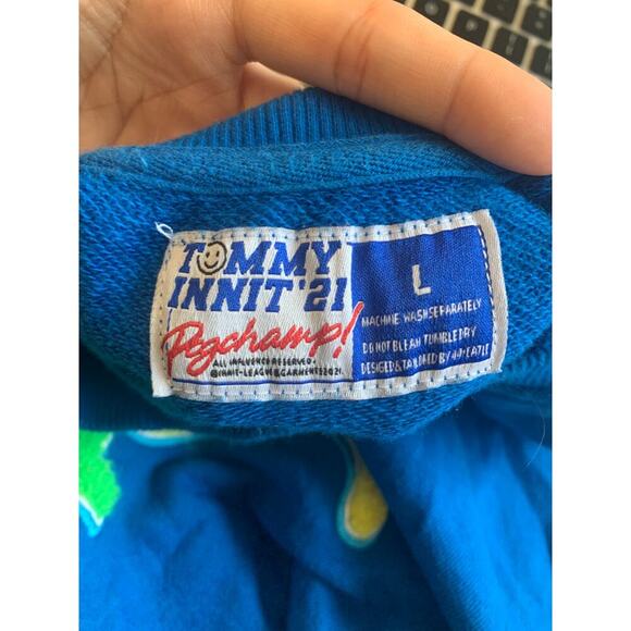 Tommyinnit ‘21 Women's Crewneck Sweater Official Merch Ribbed Blue Size Large - Picture 3 of 5